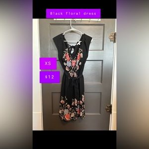 Black floral sundress